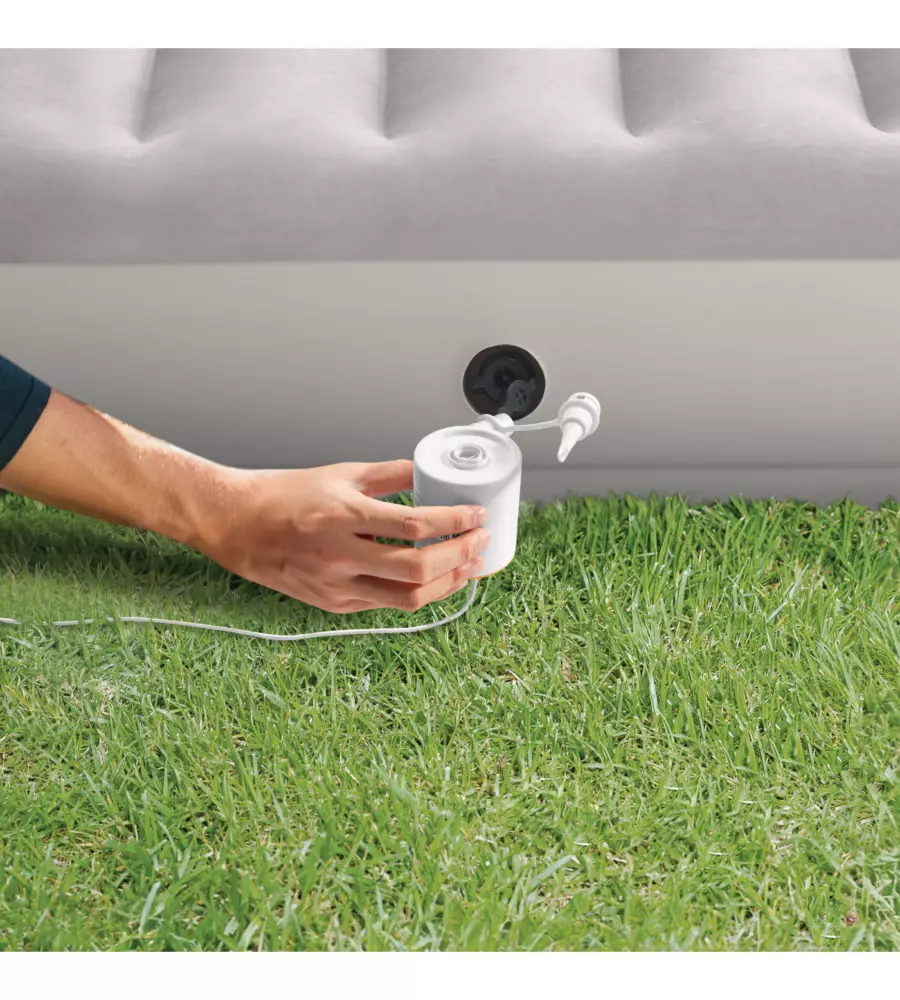 MATERASSO SINGOLO GONFIABILE INTEX "PRESTIGE MID-RISE SINGOLO" CON POMPA USB IN PVC GRIGIO 99X191X30 CM - COD. 64177