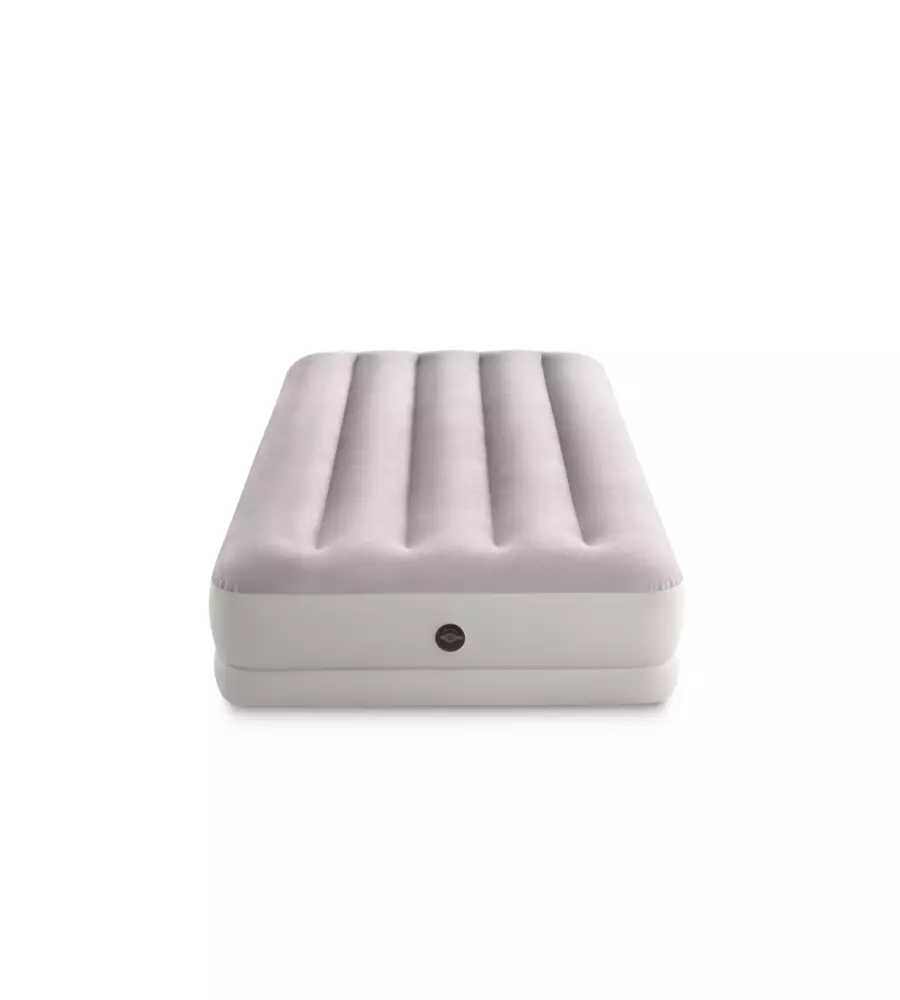 MATERASSO SINGOLO GONFIABILE INTEX "PRESTIGE MID-RISE SINGOLO" CON POMPA USB IN PVC GRIGIO 99X191X30 CM - COD. 64177