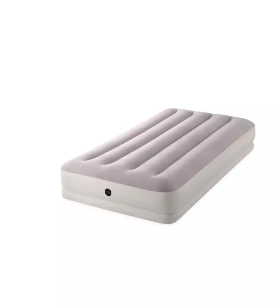 MATERASSO MATRIMONIALE GONFIABILE INTEX "PRESTIGE MID-RISE" CON POMPA USB IN PVC GRIGIO 152X230X30 CM - COD. 64179