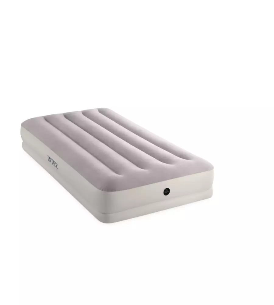 MATERASSO MATRIMONIALE GONFIABILE INTEX "PRESTIGE MID-RISE" CON POMPA USB IN PVC GRIGIO 152X230X30 CM - COD. 64179