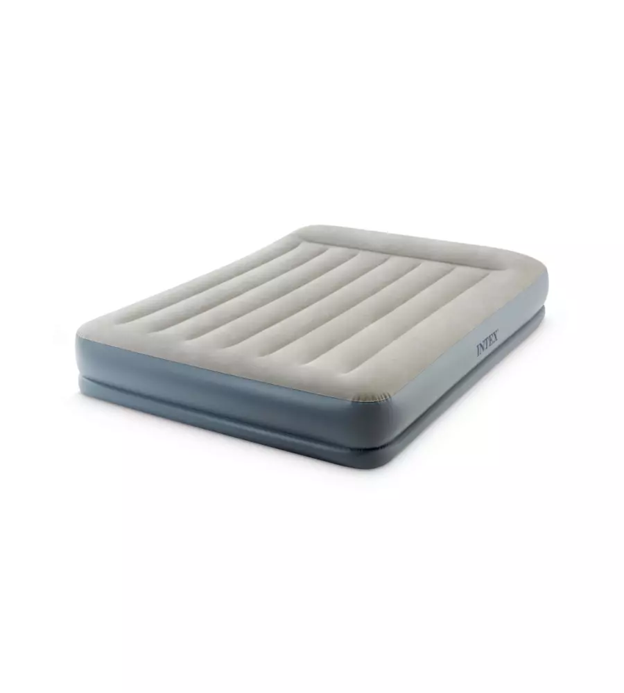 MATERASSO MATRIMONIALE GONFIABILE INTEX "DURA BEAM PILLOW REST MID-RISE" CON POMPA INTEGRATA 152X203X30 CM - COD. 64118NP