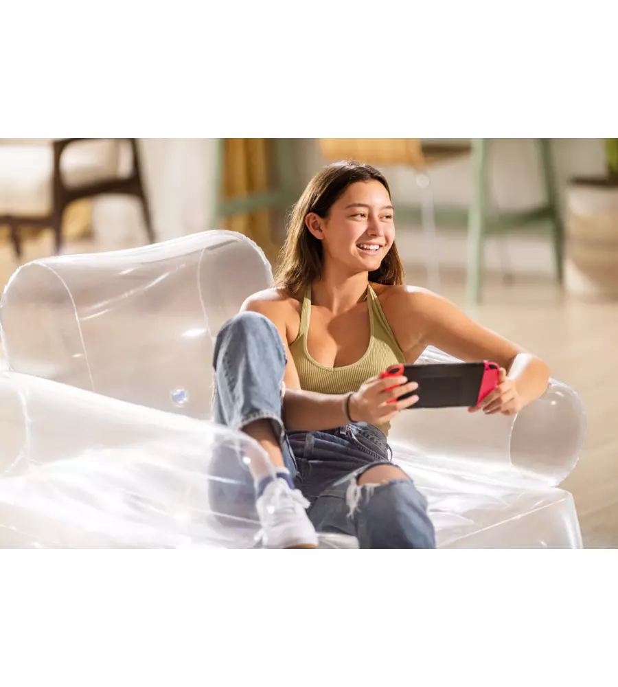POLTRONA GONFIABILE CON BRACCIOLI INTEX IN VINILE TRASPARENTE 109X107X79 CM - COD. 66502NP