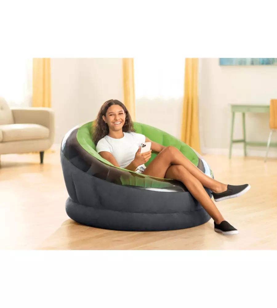 POLTRONA GONFIABILE INTEX "EMPIRE" IN VINILE VERDE 112X109X69 CM - COD. 68581NP