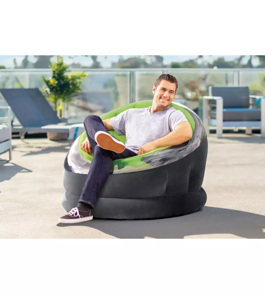 POLTRONA GONFIABILE INTEX "EMPIRE" IN VINILE VERDE 112X109X69 CM - COD. 68581NP