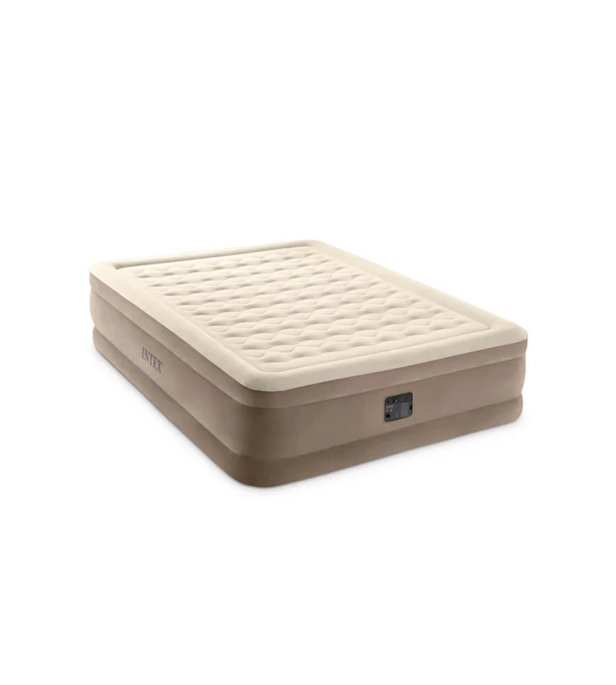 MATERASSO MATRIMONIALE GONFIABILE INTEX "DURA BEAM ULTRA PLUSH" CON POMPA INCORPORATA 152X203X46 CM - COD. 64428NP