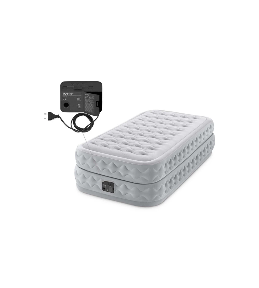 MATERASSO SINGOLO GONFIABILE INTEX "DURA BEAM SUPREME" CON POMPA INTEGRATA 99X191X51 CM - COD. 64488NP