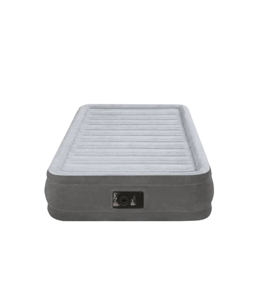 MATERASSO SINGOLO GONFIABILE INTEX "DURA BEAM COMFORT PLUSH" CON POMPA INCORPORATA 99X191X33 CM - COD. 67766NP