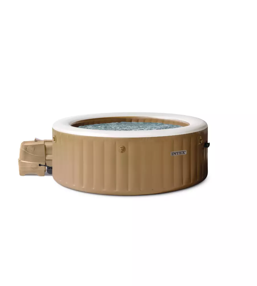 PISCINA IDROMASSAGGIO GONFIABILE INTEX "BUBBLE MASSAGE" 4 PERSONE BEIGE 196X196X71 CM - COD. 28426ND