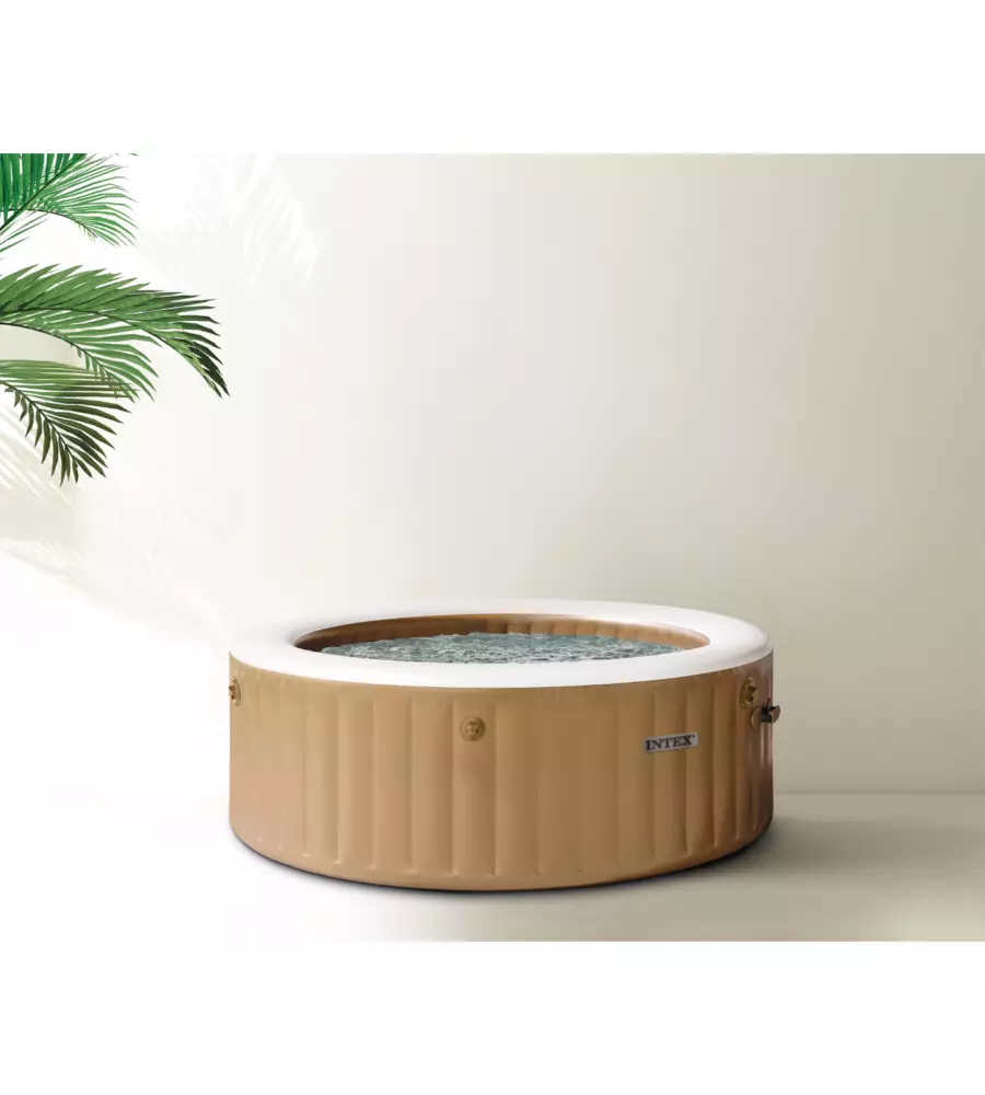 PISCINA IDROMASSAGGIO GONFIABILE INTEX "BUBBLE MASSAGE" 6 PERSONE BEIGE 216x216X71 CM - COD. 28428ND