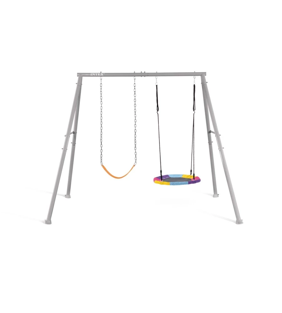 ALTALENA INTEX CON SEGGIOLINO E DONDOLO NIDO IN ACCIAIO GRIGIO 254X235X200 CM - COD. 44126