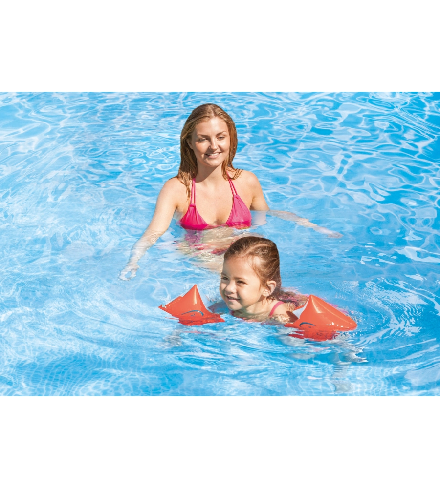 BRACCIOLI GONFIABILI INTEX "DELUXE" IN VINILE ARANCIONE 23X15 CM - COD. 58642EU