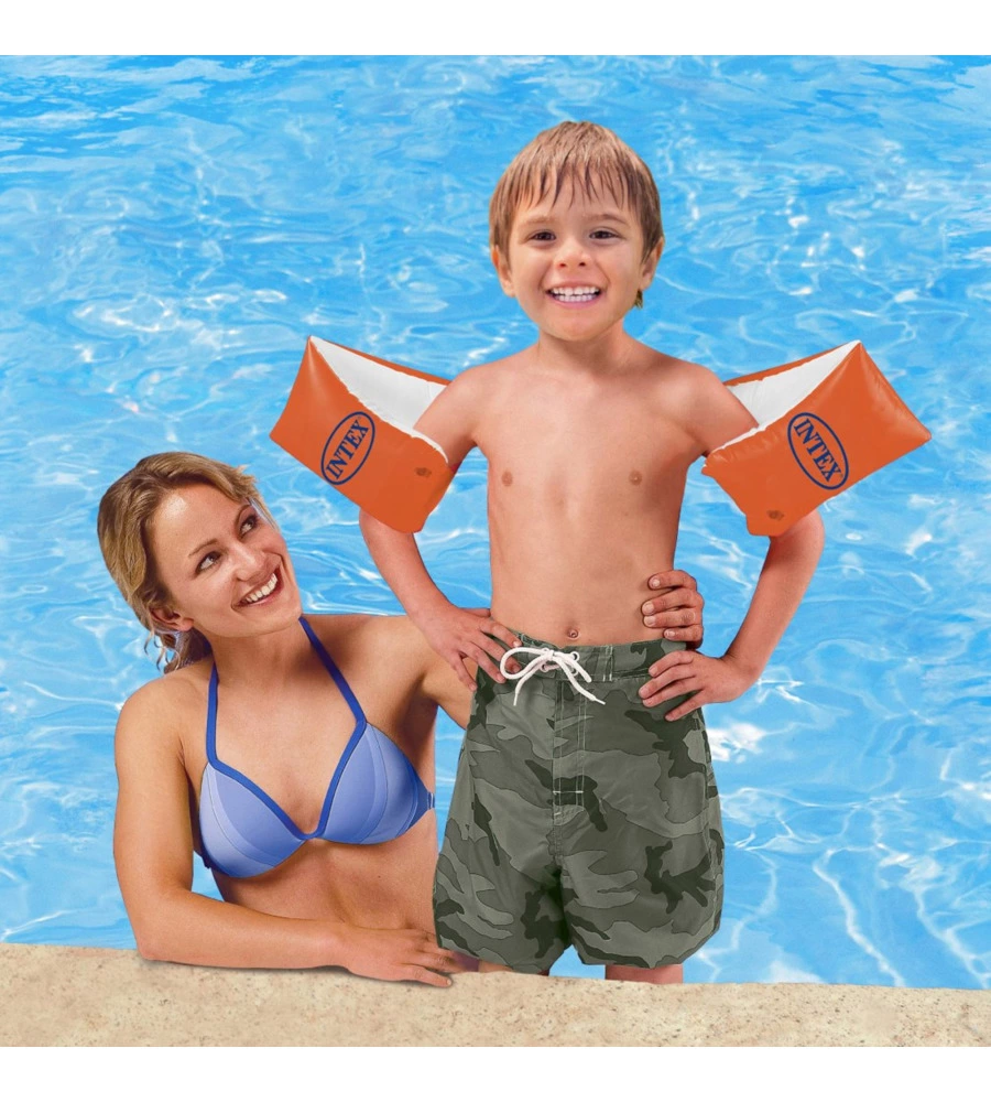 BRACCOLI GONFIABILI INTEX "DELUXE GRANDI" IN VINILE ARANCIONE 30X15 CM - COD. 58641EU