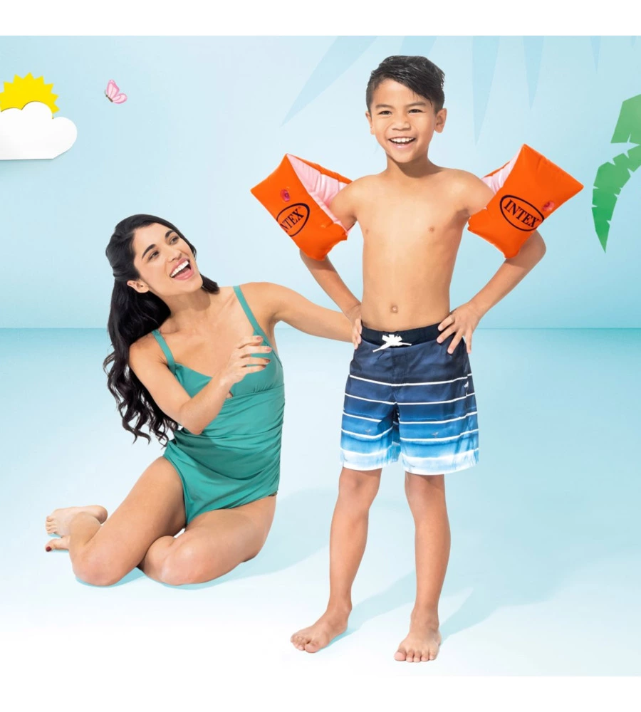 BRACCOLI GONFIABILI INTEX "DELUXE GRANDI" IN VINILE ARANCIONE 30X15 CM - COD. 58641EU