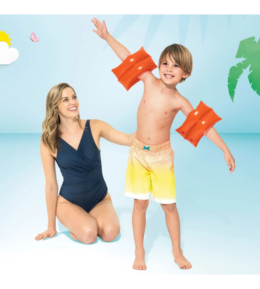 BRACCIOLI GONFIABILI LARGHI INTEX IN VINILE ARANCIONE 25X17 CM - COD. 59642EU