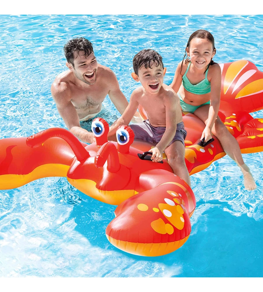 CAVALCABILE GONFIABILE INTEX "ARAGOSTA" IN VINILE ROSSO 213X137 CM - COD. 57528NP