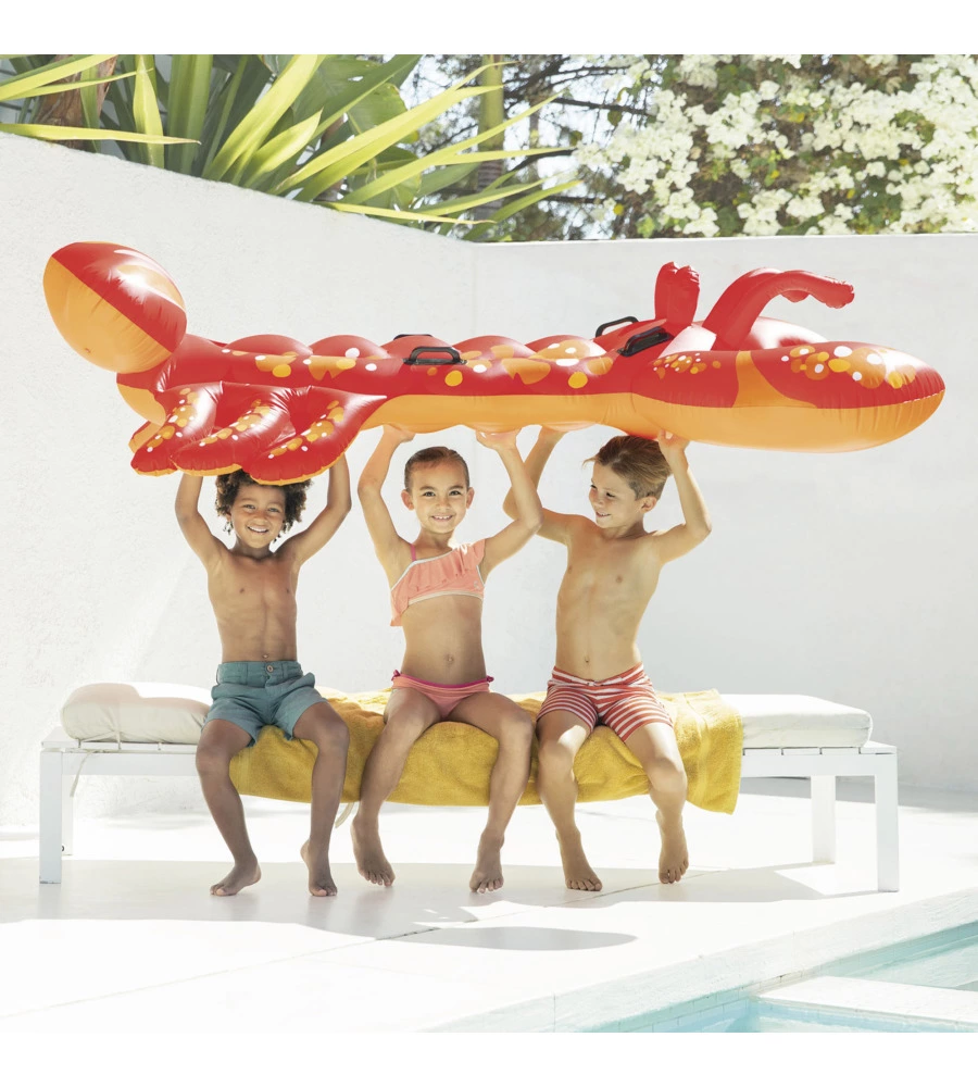 CAVALCABILE GONFIABILE INTEX "ARAGOSTA" IN VINILE ROSSO 213X137 CM - COD. 57528NP