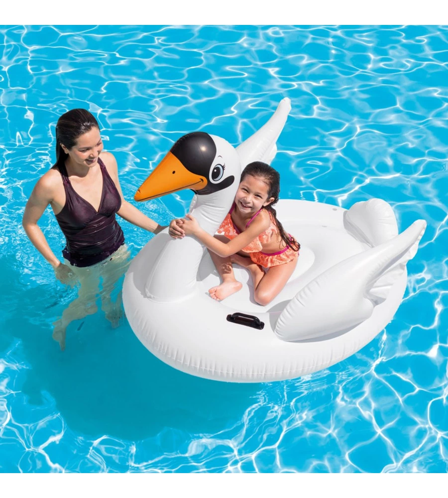 CAVALCABILE GONFIABILE INTEX "CIGNO" IN VINILE BIANCO 130X102X99 CM - COD. 57557NP