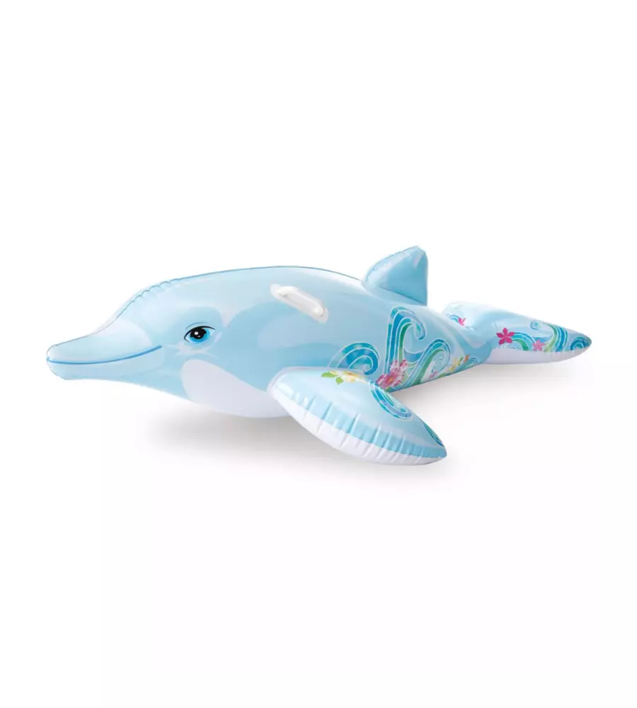 CAVALCABILE GONFIABILE INTEX "DELFINO" IN VINILE AZZURRO 175X66 CM - COD. 58535NP