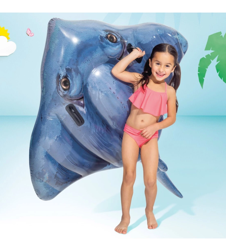 CAVALCABILE GONFIABILE INTEX "MANTA" IN VINILE BLU 188X145 CM - COD. 57550NP