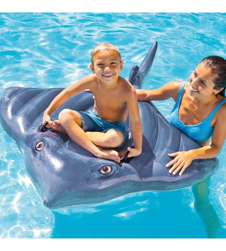 CAVALCABILE GONFIABILE INTEX "MANTA" IN VINILE BLU 188X145 CM - COD. 57550NP