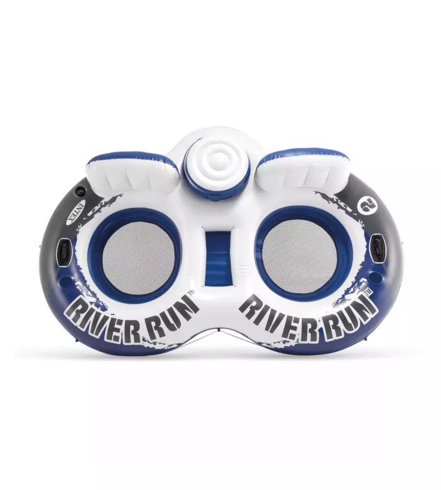 CIAMBELLA GONFIABILE DOPPIA INTEX "RIVER RUN" IN VINILE BLU 243X157 CM - COD. 58837EU