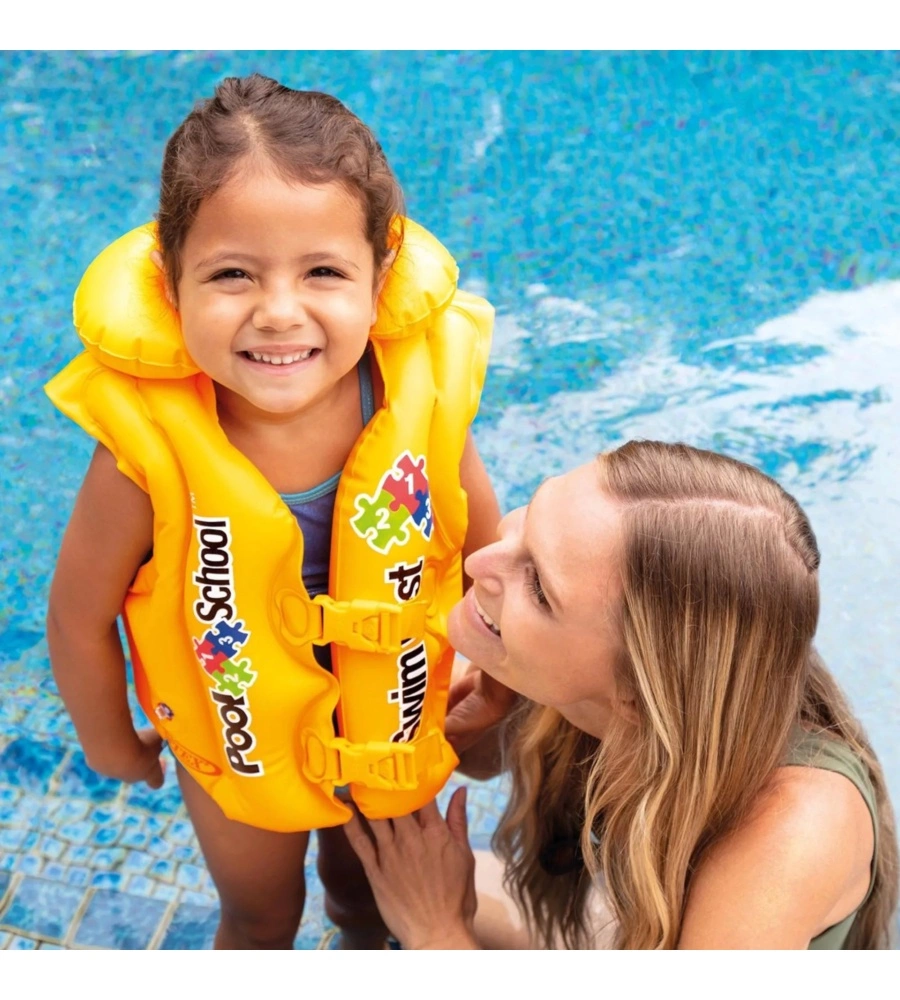GUBBINO GONFIABILE PER BAMBINI INTEX "POOL SCHOOL" IN VINILE GIALLO 50X47 CM - COD. 58660EU