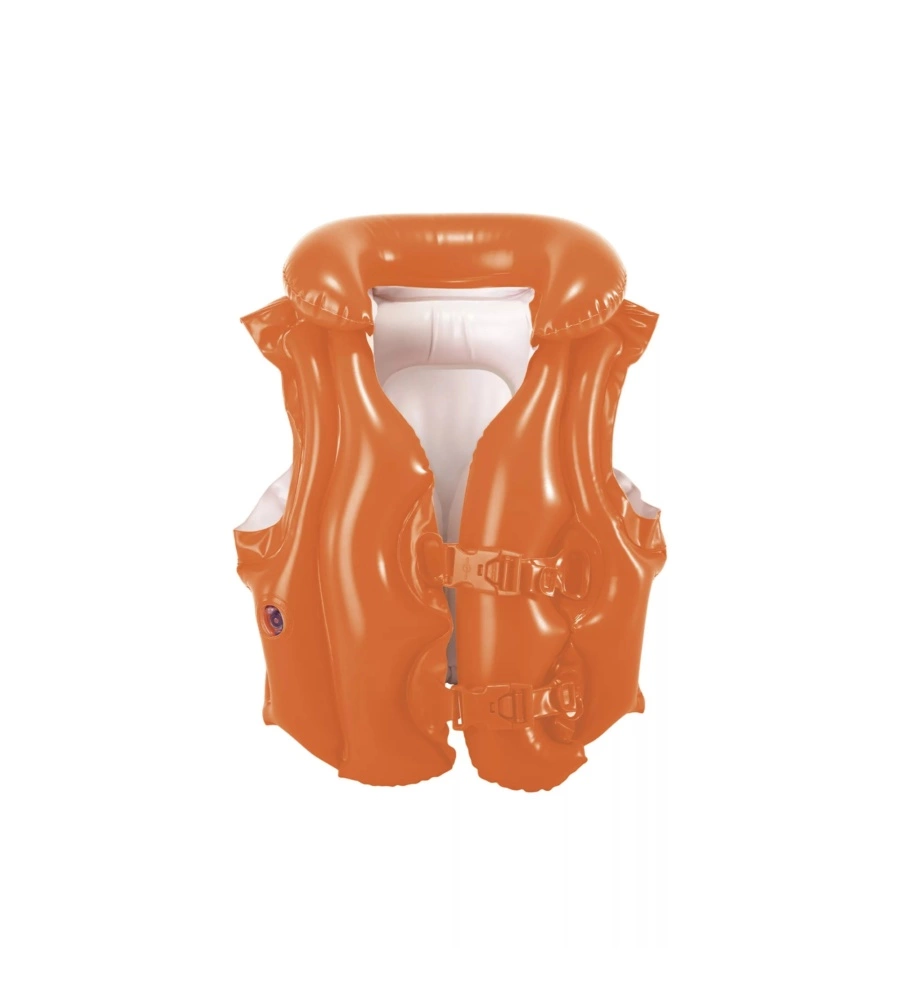 GIUBBOTTO SALVAGENTE PER BAMBINO INTEX "DELUXE" IN VINILE ARANCIONE 50X47 CM - COD. 58671EU