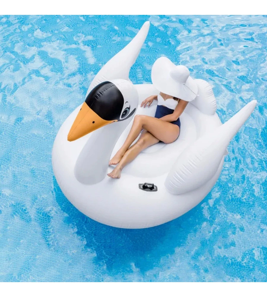 CAVALCABILE GONFIABILE INTEX "GRANDE CIGNO" IN VINILE BIANCO 194X152X147 CM - COD. 56287