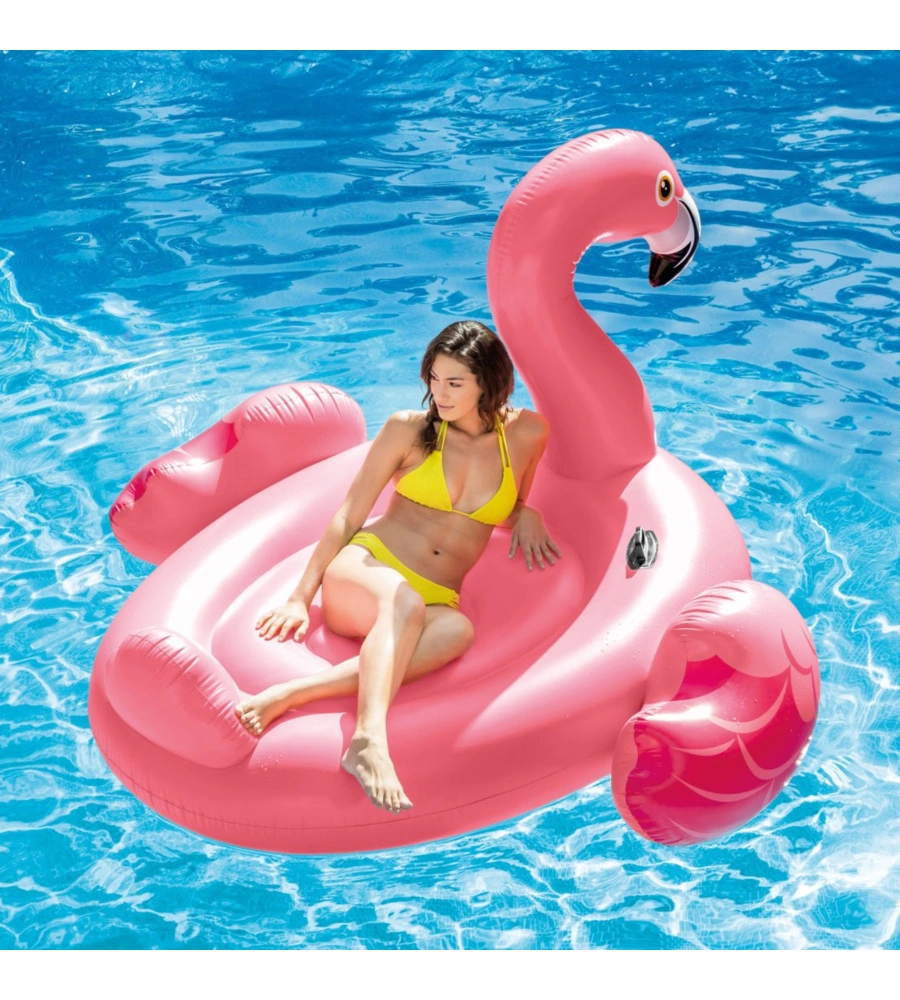 CAVALCABILE GONFIABILE INTEX "GRANDE FENICOTTERO" ROSA 218X211X136 CM - COD. 56288