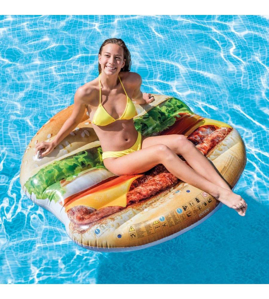 MATERASSINO GONFIABILE INTEX "HAMBURGER" IN VINILE 135X127X23 CM - COD. 58780EU