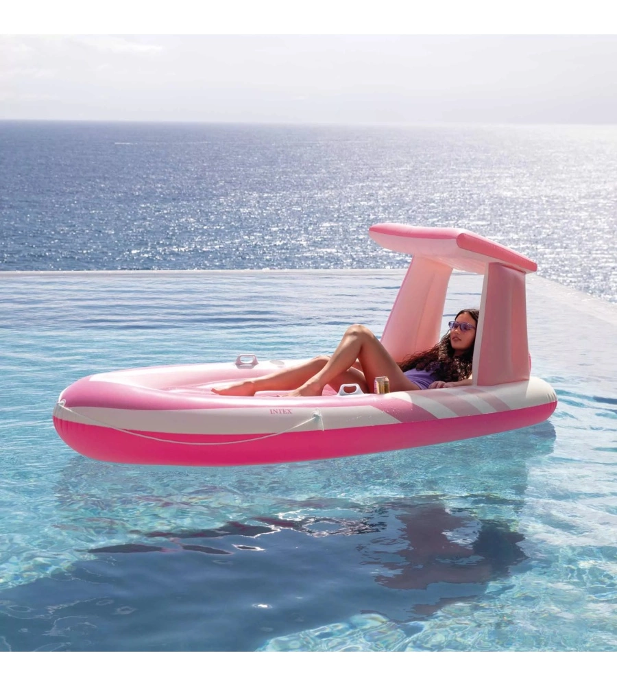 MATERASSINO GONFIABILE INTEX "CANOTTO" IN VINILE ROSA 224X119X97 CM - COD. 57804EU