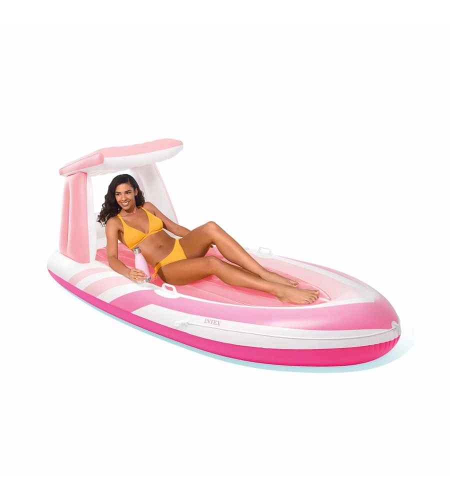 MATERASSINO GONFIABILE INTEX "CANOTTO" IN VINILE ROSA 224X119X97 CM - COD. 57804EU