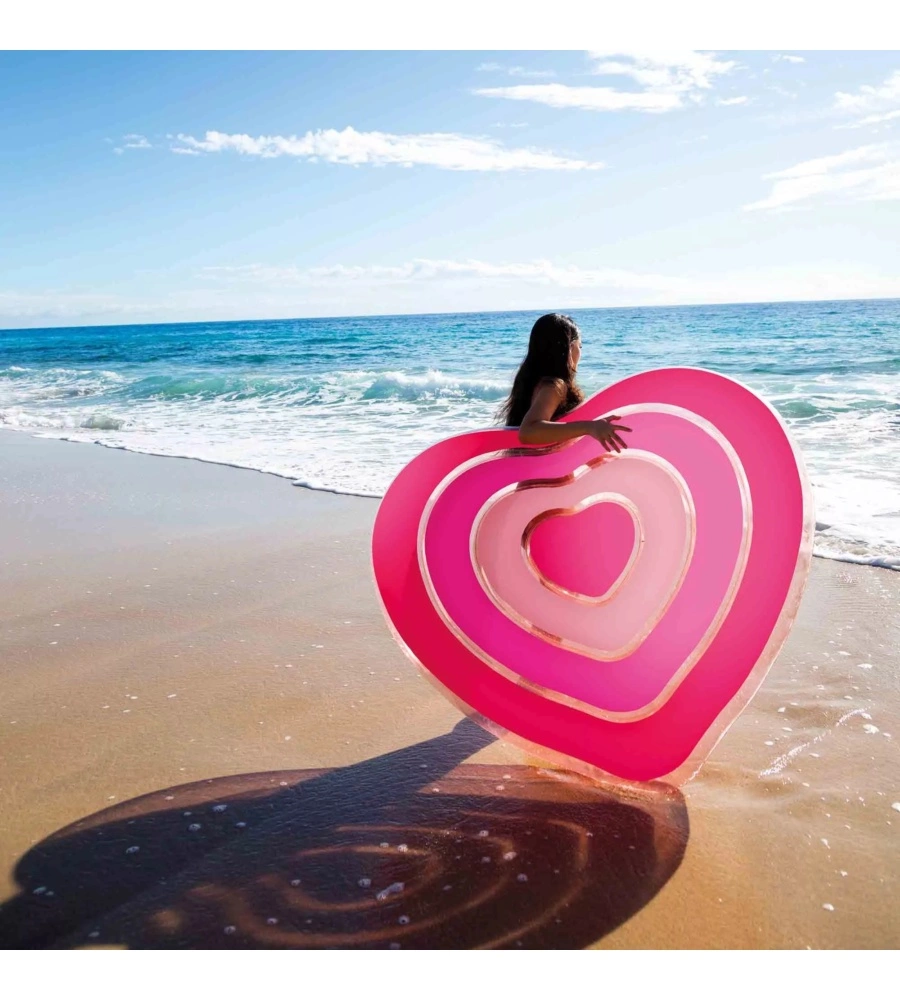 MATERASSINO GONFIABILE INTEX "CUORE" IN VINILE ROSA 155X135X25 CM - COD. 58727EU