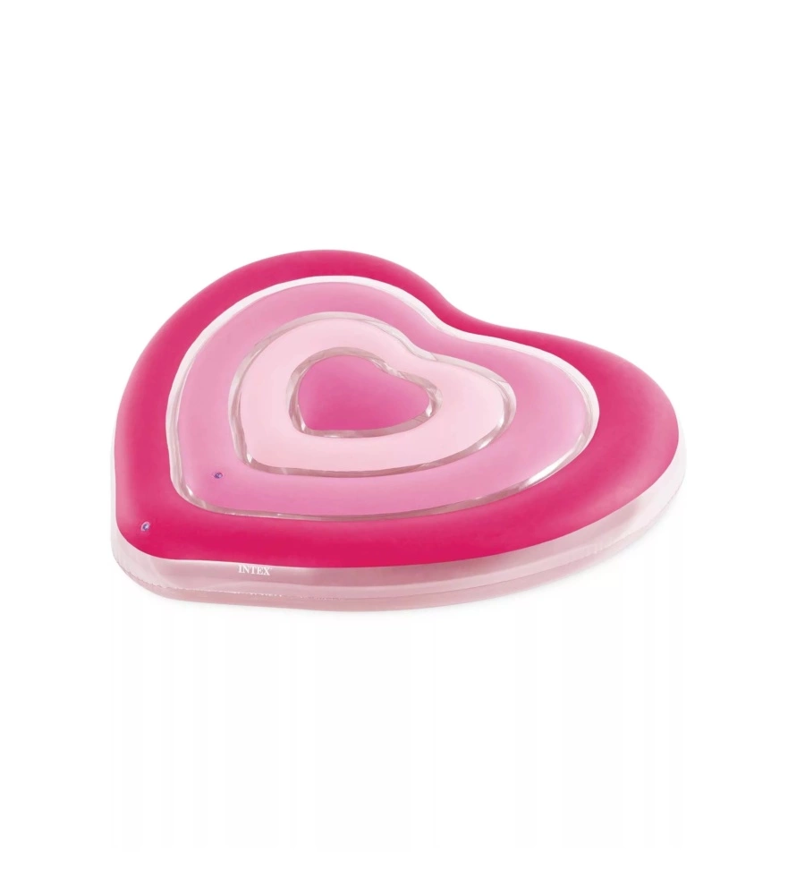 MATERASSINO GONFIABILE INTEX "CUORE" IN VINILE ROSA 155X135X25 CM - COD. 58727EU