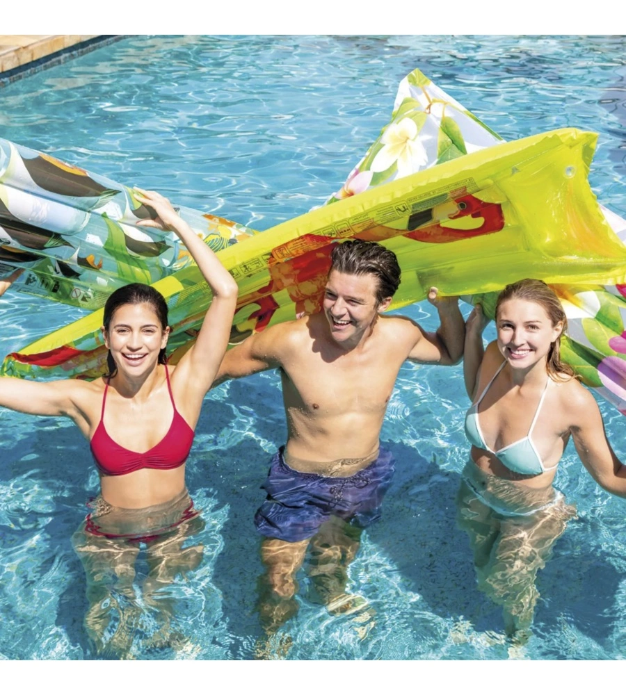 MATERASSINO GONFIABILE INTEX "FLOREALE" IN VINILE COLORI ASSORTITI 183X69 CM - COD. 59720EU