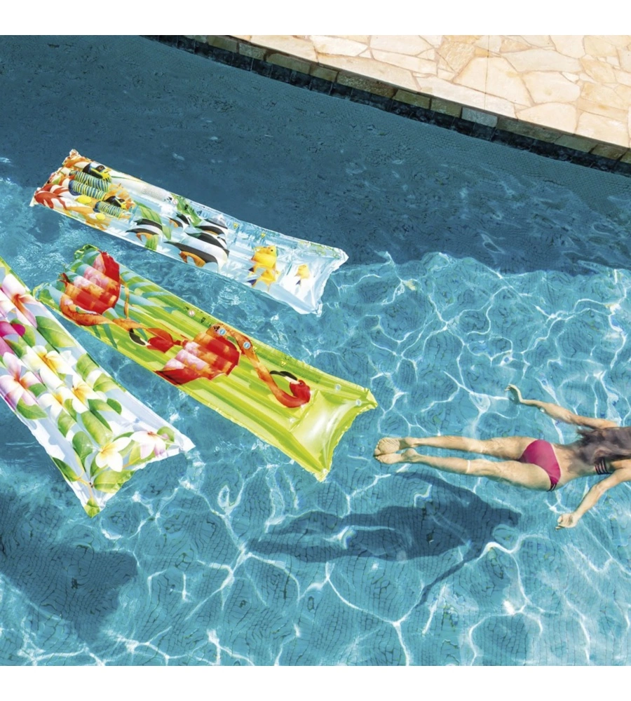 MATERASSINO GONFIABILE INTEX "FLOREALE" IN VINILE COLORI ASSORTITI 183X69 CM - COD. 59720EU