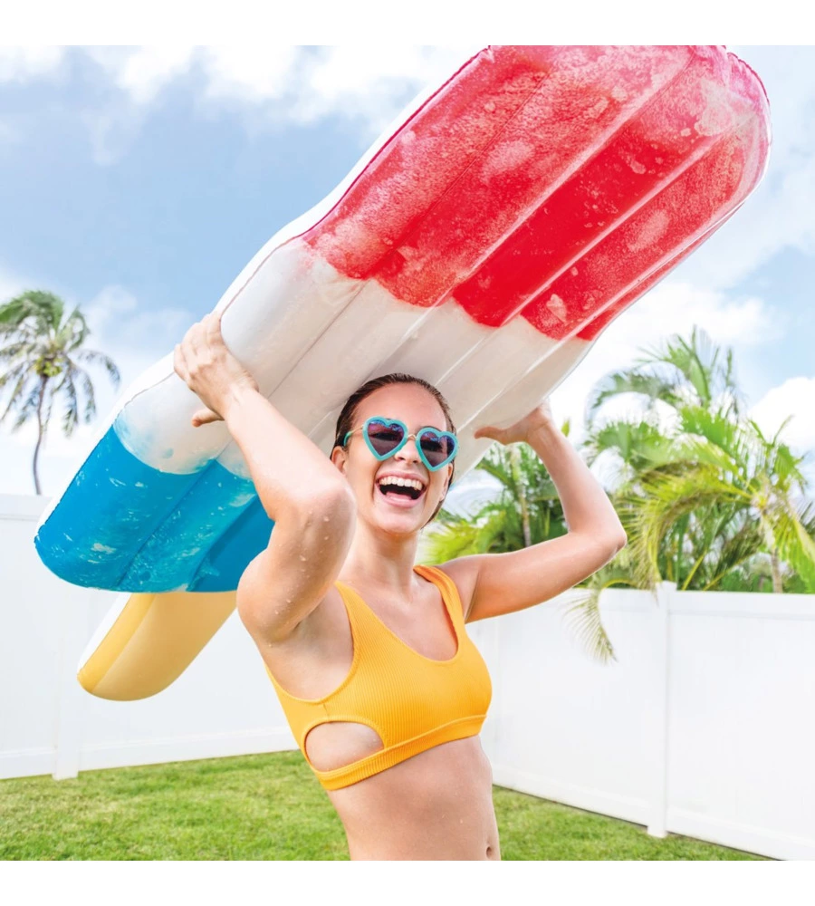 MATERASSINO GONFIABILE INTEX "ICE POP" IN VINILE COLORI ASSORTITI 186X66X20 CM - COD. 58774EU