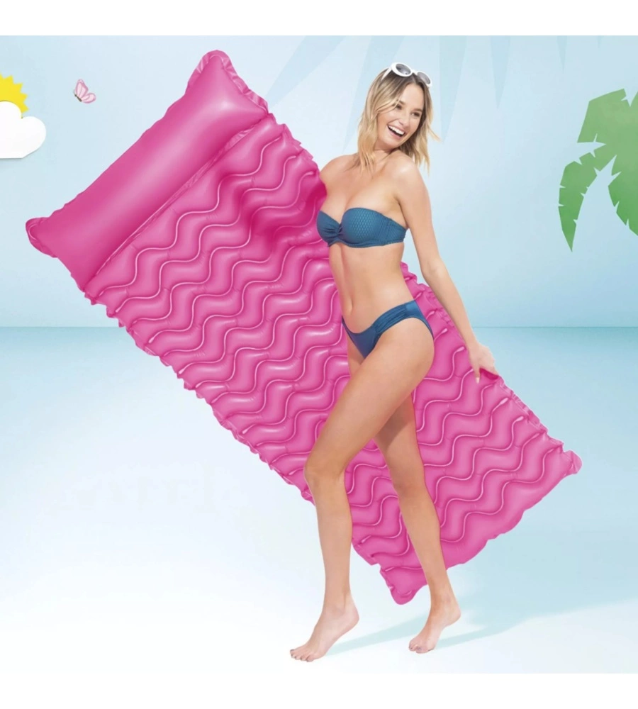 MATERASSINO GONFIABILE INTEX "ONDE" IN VINILE COLORI ASSORTITI 229X86 CM - COD. 58807EU