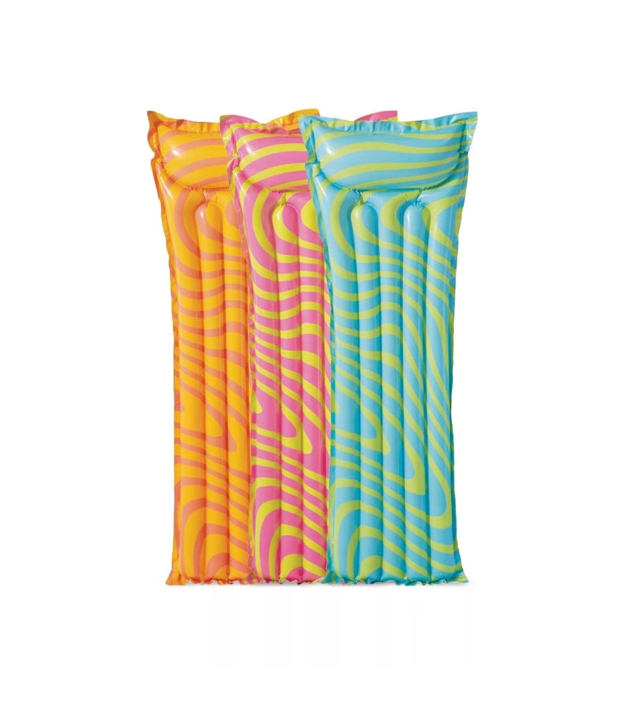 MATERASSINO GONFIABILE INTEX "ONDE RAZZLE DAZZLE" IN VINILE COLORI ASSORTITI 183X69 CM - COD. 59711EU