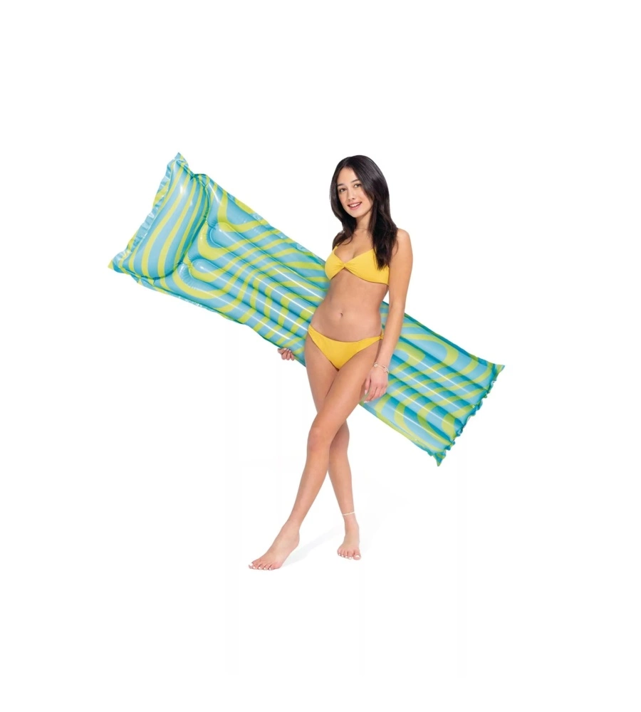 MATERASSINO GONFIABILE INTEX "ONDE RAZZLE DAZZLE" IN VINILE COLORI ASSORTITI 183X69 CM - COD. 59711EU