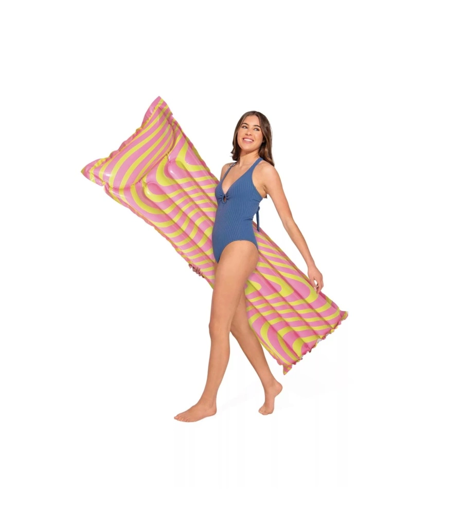 MATERASSINO GONFIABILE INTEX "ONDE RAZZLE DAZZLE" IN VINILE COLORI ASSORTITI 183X69 CM - COD. 59711EU