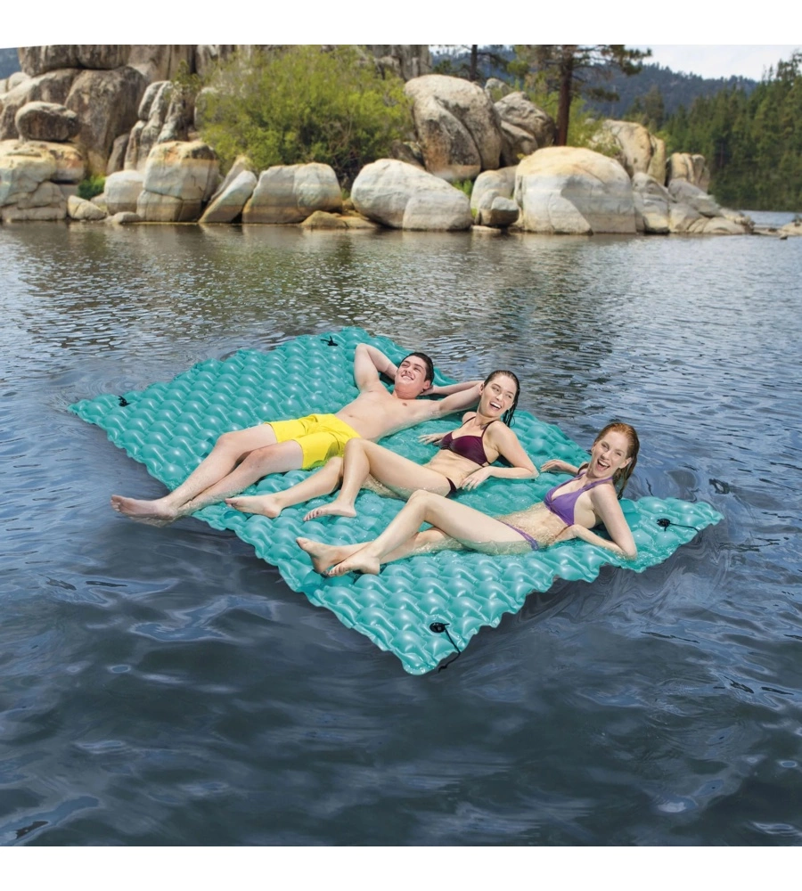 MATERASSINO GONFIABILE CON CUSCINETTI INTEX IN VINILE BLU 290X226 CM - COD. 56841EU