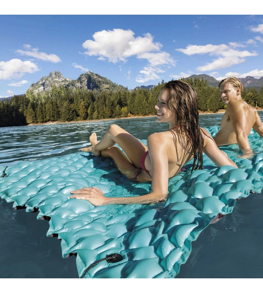 MATERASSINO GONFIABILE CON CUSCINETTI INTEX IN VINILE BLU 290X226 CM - COD. 56841EU