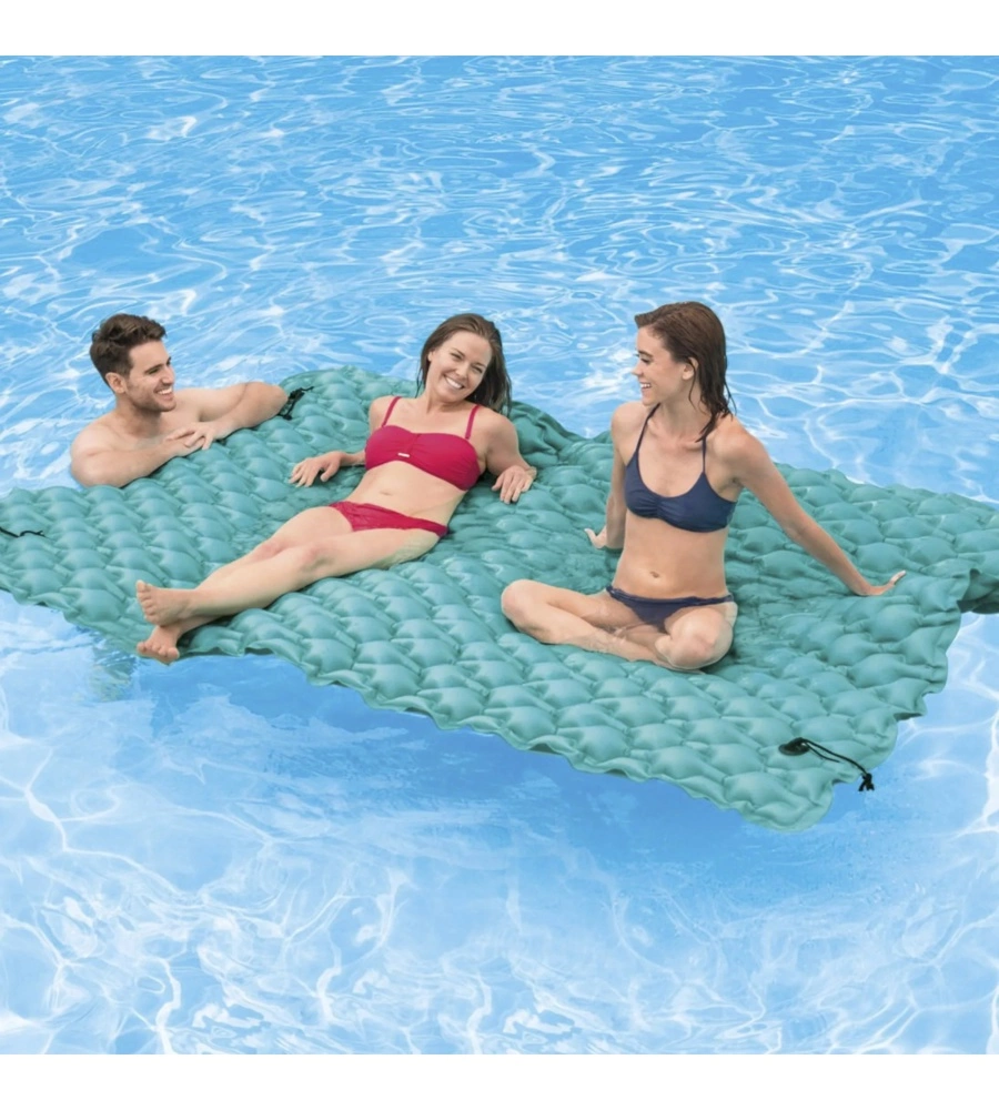 MATERASSINO GONFIABILE CON CUSCINETTI INTEX IN VINILE BLU 290X226 CM - COD. 56841EU