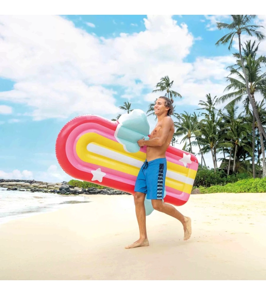 MATERASSINO GONFIABILE INTEX "RAINBOW CON NUVOLE" IN VINILE 175X117X20 CM - COD. 58729EU