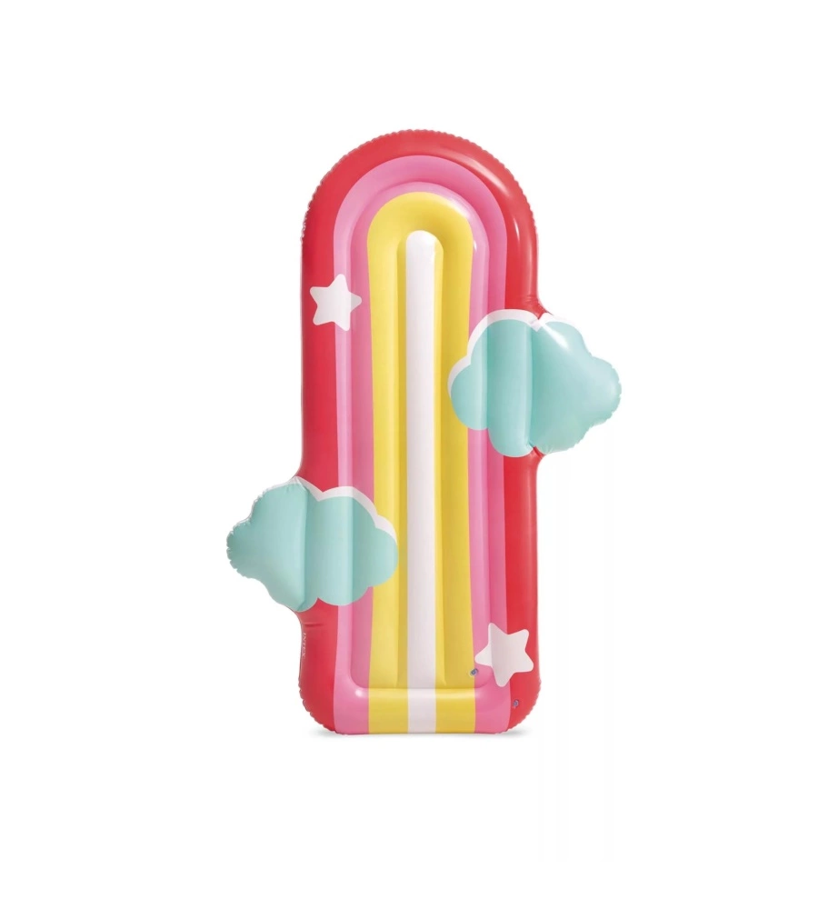 MATERASSINO GONFIABILE INTEX "RAINBOW CON NUVOLE" IN VINILE 175X117X20 CM - COD. 58729EU