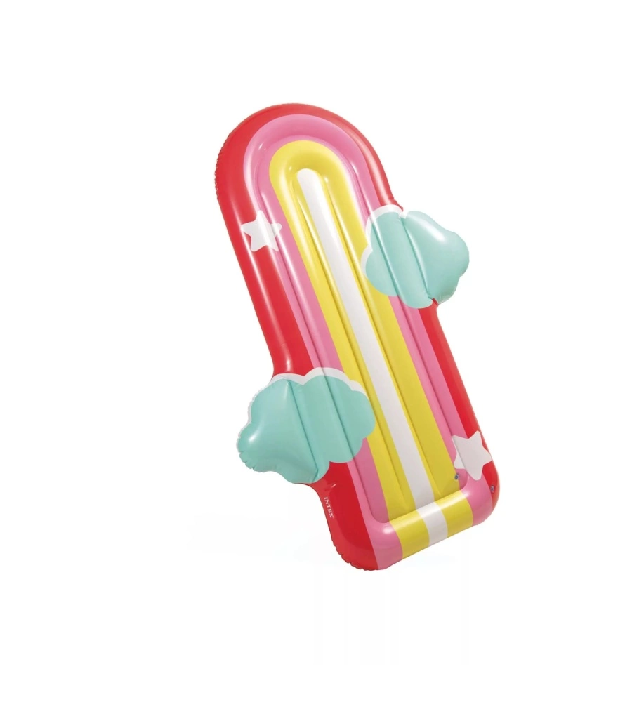 MATERASSINO GONFIABILE INTEX "RAINBOW CON NUVOLE" IN VINILE 175X117X20 CM - COD. 58729EU