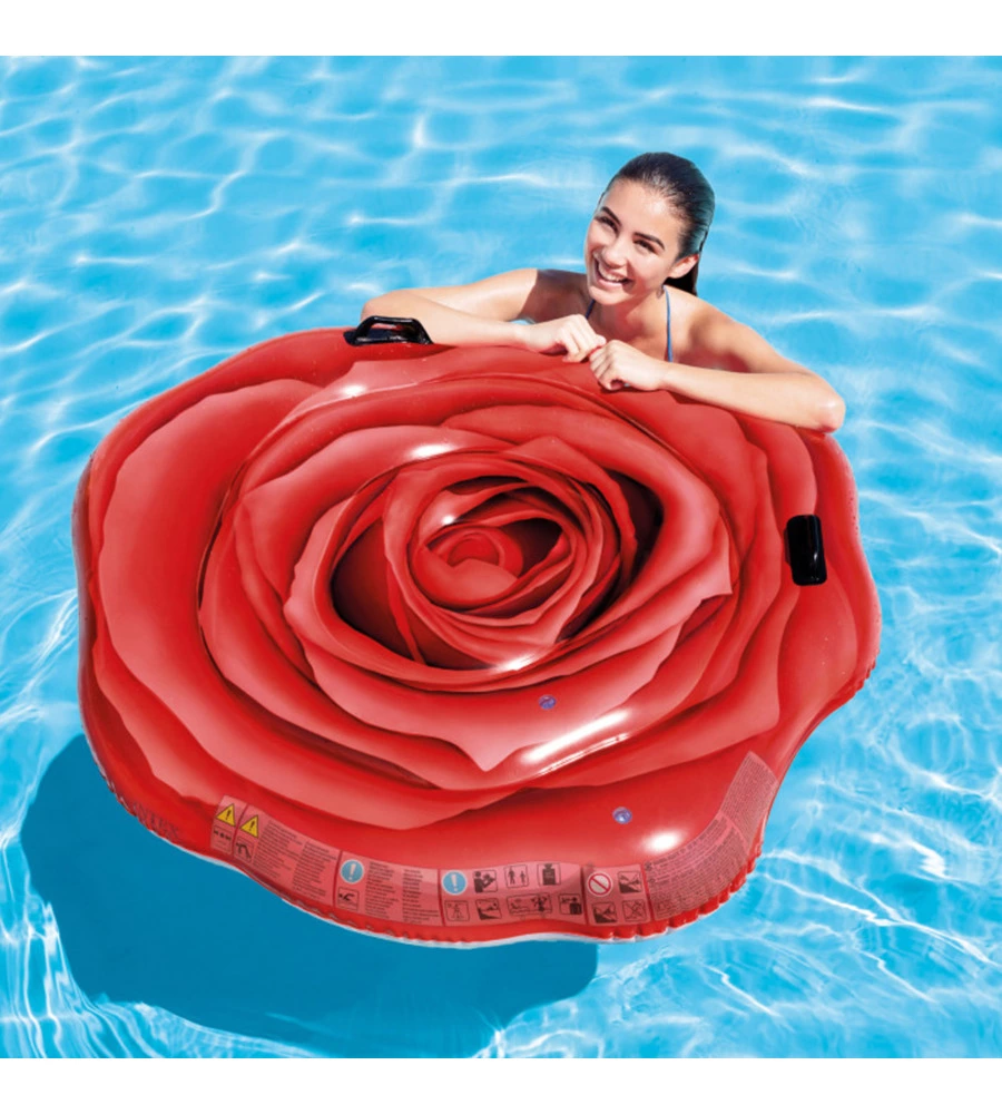 MATERASSINO GONFIABILE INTEX "ROSA" IN VINILE ROSSO 137X132 CM - COD. 58783EU