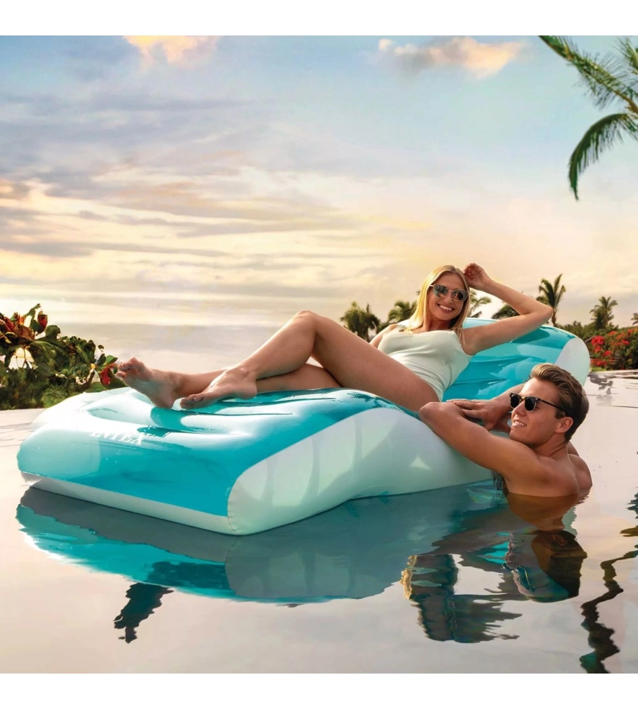 MATERASSINO GONFIABILE INTEX "SPLASH" IN VINILE AZZURRO 191X99 CM - COD. 56874EU