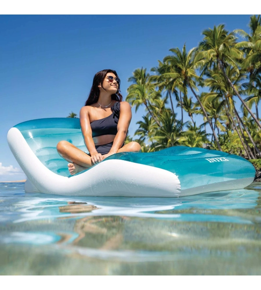 MATERASSINO GONFIABILE INTEX "SPLASH" IN VINILE AZZURRO 191X99 CM - COD. 56874EU